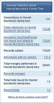 See a quick statistical overview of your family tree